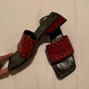vintage red sandals